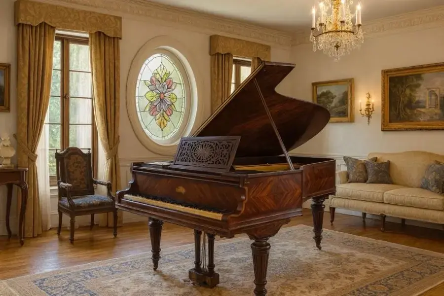 aed-33 Piano de cola antiguo de madera noble - Imagen 1