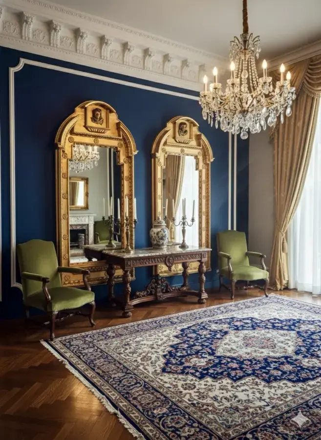 aed-63 Pareja de espejos antiguos dorados de estilo neoclásico - Imagen 1