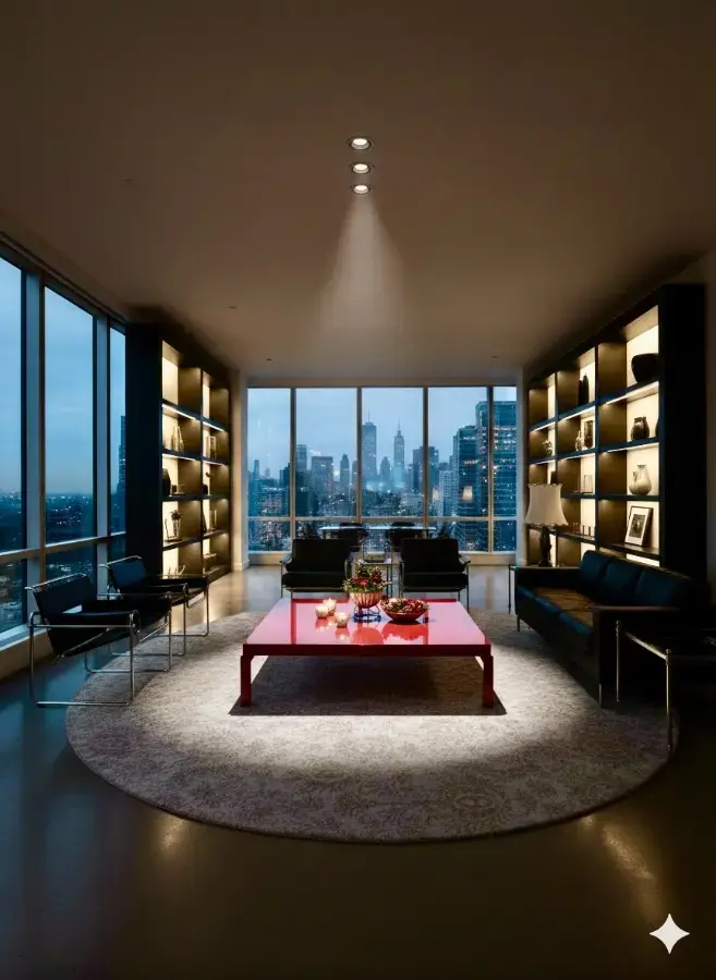 aed-70 Mesa de centro moderna lacada en rojo - Imagen 1