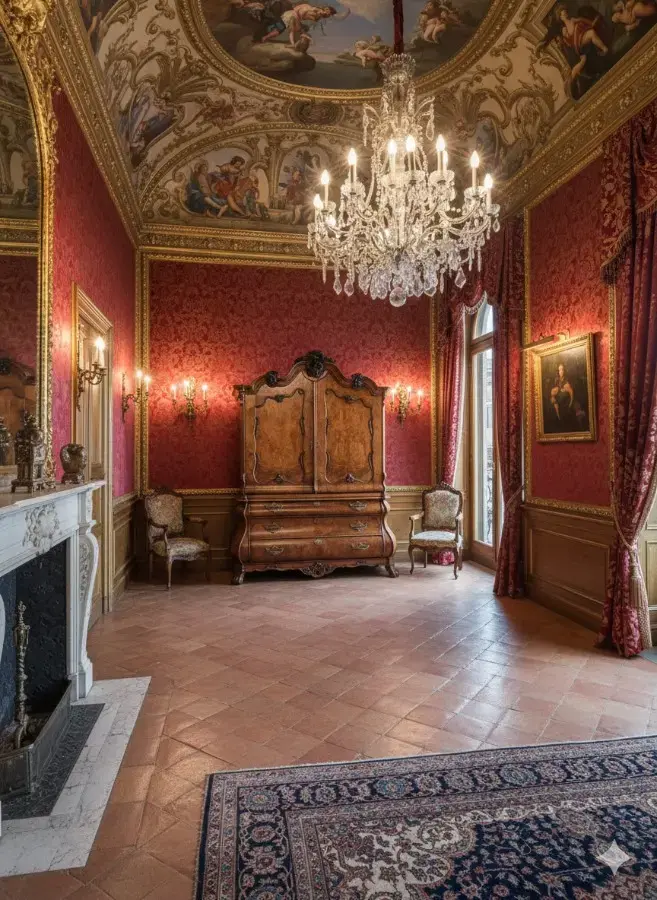 aed-82 Armario ropero antiguo barroco en nogal - Imagen 1