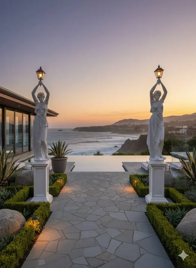 aed-85 Pareja de farolas escultóricas tipo cariátide - Imagen 1