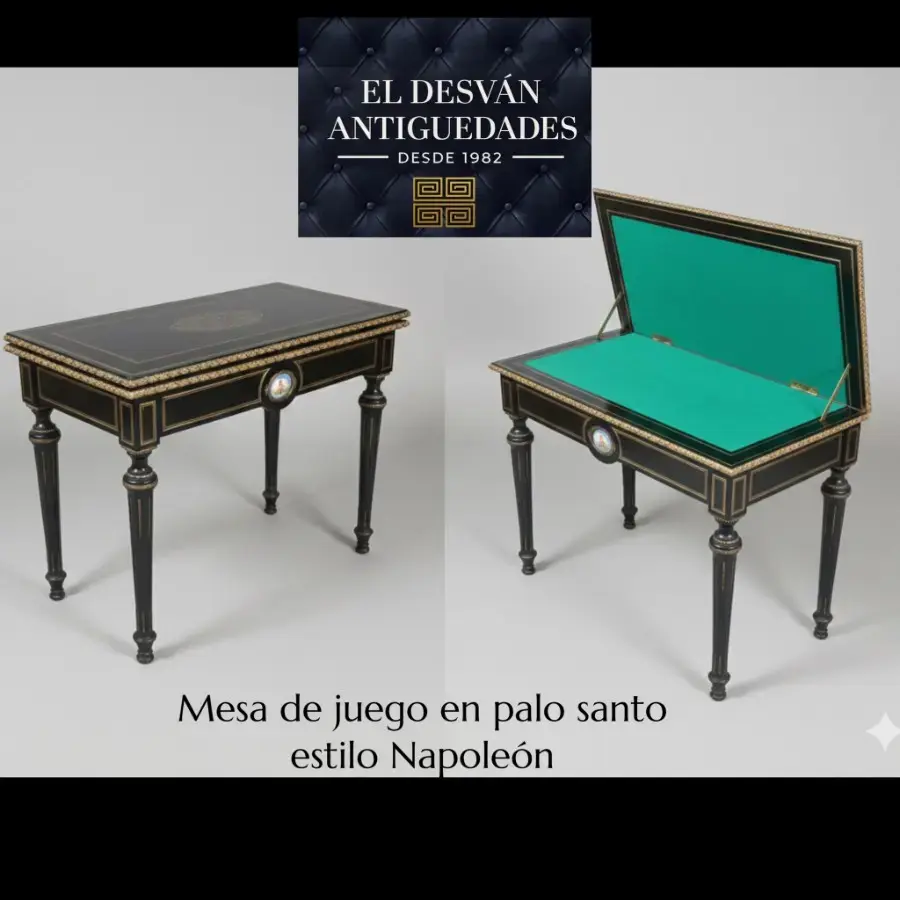 aed-9 Mesa de juego en palo santo estilo Napoleón - Imagen 1